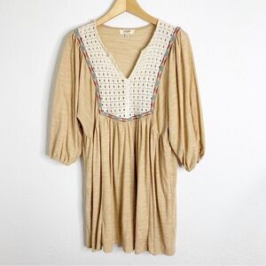 Umgee Neutral Boho Baby Doll Style Dress Size Medium